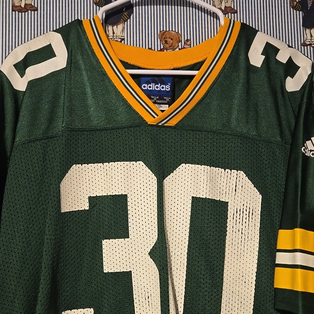 Vintage Green Bay Packers Ahman Green #30 NFL Adidas Football Jersey Medium